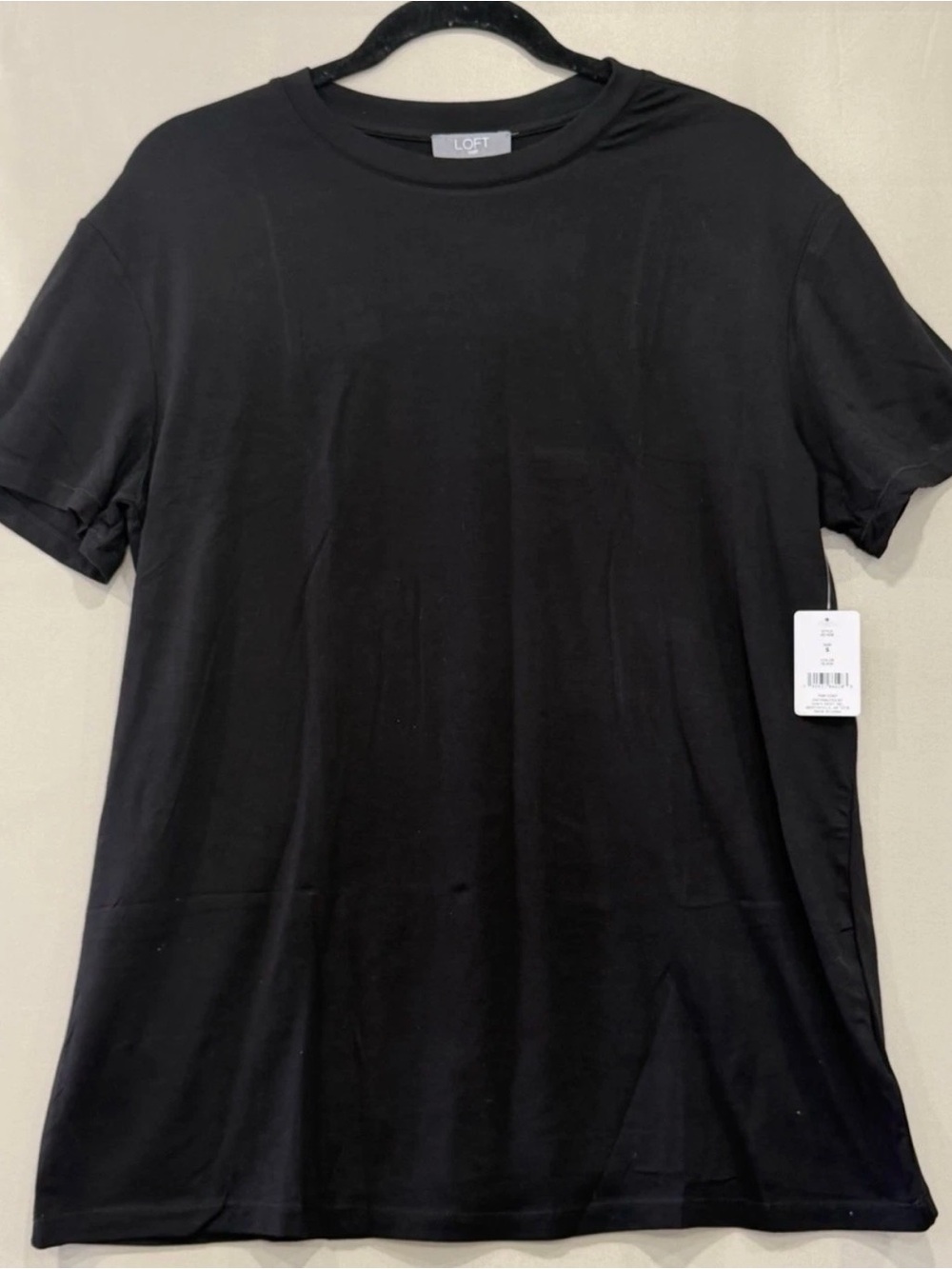 LOFT Black Short-Sleeve Crew Neck Tee - Picture 4 of 6